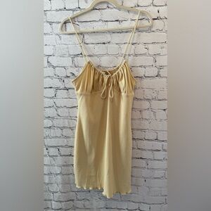 Beige Ribbed Sleeveless Dress
